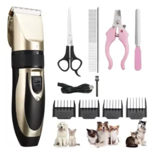 Máquina Tosadora Pets BBG Recarregável Sem Fio Silenciosa Dourada Cachorro Gato