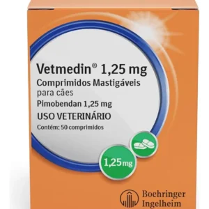 Vetmedin 1,25mg 50 Comprimidos Boehringer para Insuficiência Cardíaca em Cães