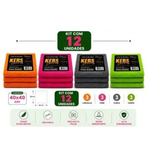 12 Toalhas Microfibra 360gsm 40x40 Kers Dual Loop Colorida no Mercado Livre