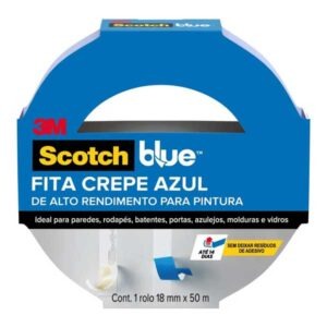 Fita Crepe Azul Pintura Multi-Superfície Scotch Blue Tape 3m 18mm x 50m