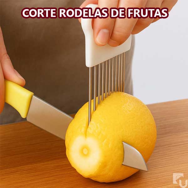 Garfo Fatiador De Vegetais Legumes Frutas Em Plástico Com Aço Inox Uny Home Utensílio Cozinha - Imagem 3