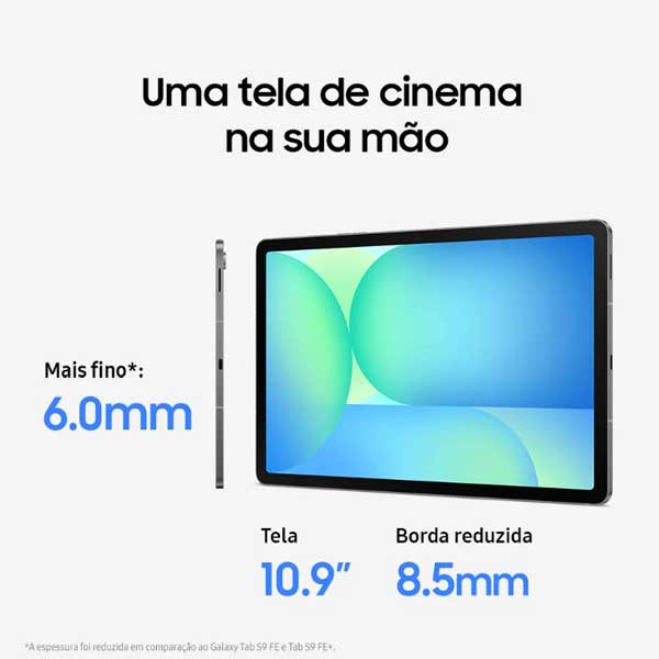 Tablet Samsung Galaxy Tab S10 FE WiFi, 128GB, 8GB, Tela 10.9" 90Hz, S Pen e Capa Inclusas Cinza - Imagem 2