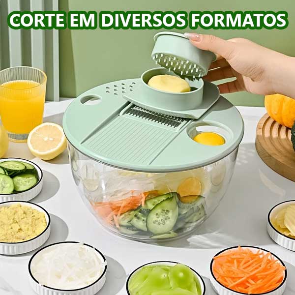 Seca Salada Centrífuga Grande 4 Litros Secador Manual de Folhas Verduras Frutas Vegetais Cozinha - Imagem 2