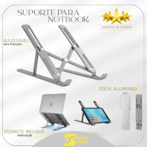 Suporte Ajustável Notebook Alumínio Yellowseller Dobrável Ergonômico